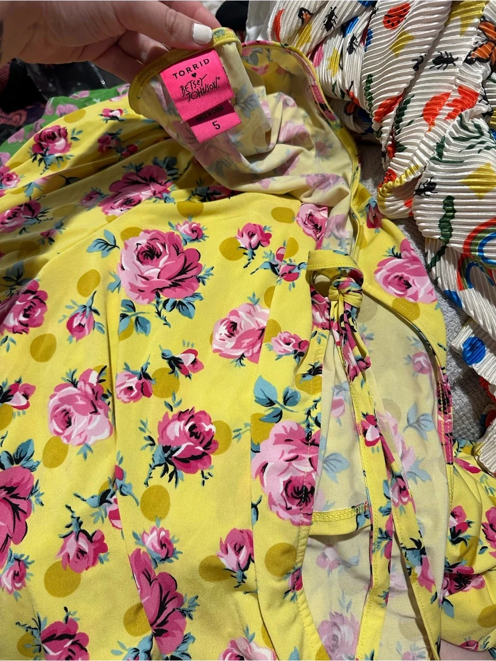 Betsey Johnson x Torrid Yellow Floral Polka Dot Matching Skirt Set